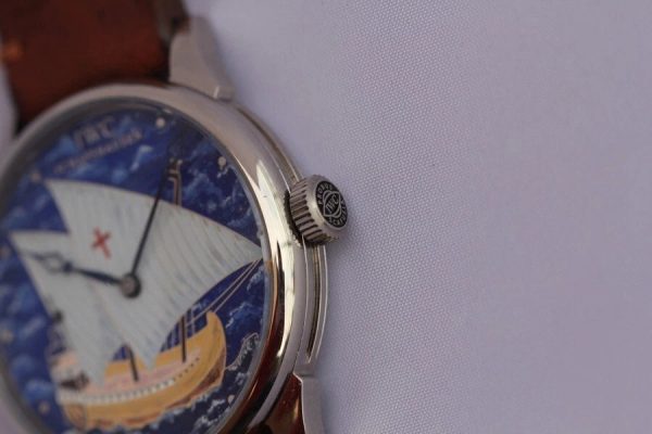 Chronometer POCKET MOVEMENT wrist watch iwc cal 73 Sailboat mahogany box