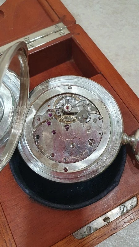 s-l960 (1) Longines navigation ship deck watch Cal 21.29 chronometer with box and Extract