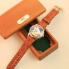 Chronometer POCKET MOVEMENT wrist watch iwc cal 73 Sailboat mahogany box
