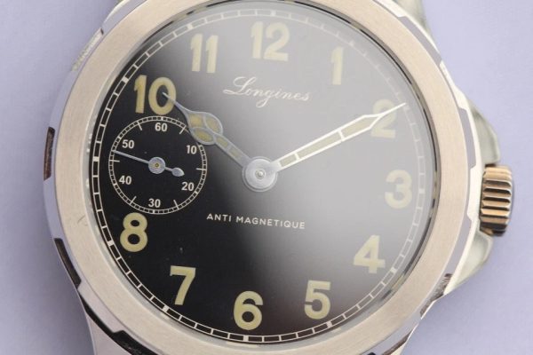 s-l960 (1) Vintage Military Pocket Movement Cal 37.9 ABC Wrist Watch Longines Steel Case-