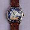 Chronometer POCKET MOVEMENT wrist watch iwc cal 73 Sailboat mahogany box