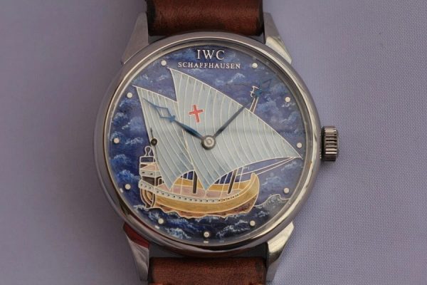 Chronometer POCKET MOVEMENT wrist watch iwc cal 73 Sailboat mahogany box
