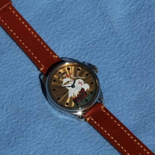 Nice chronometer Wrist pocket watch sailboat Illinois 21jewels