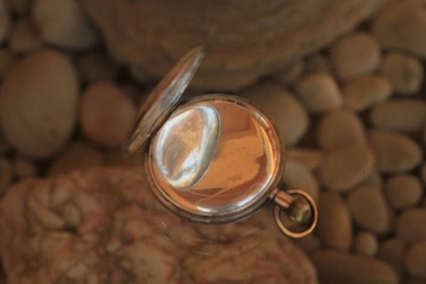Vintage pocket watch chronometer omega silver case hanter