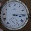 Vintage pocket watch chronometer omega silver case hanter