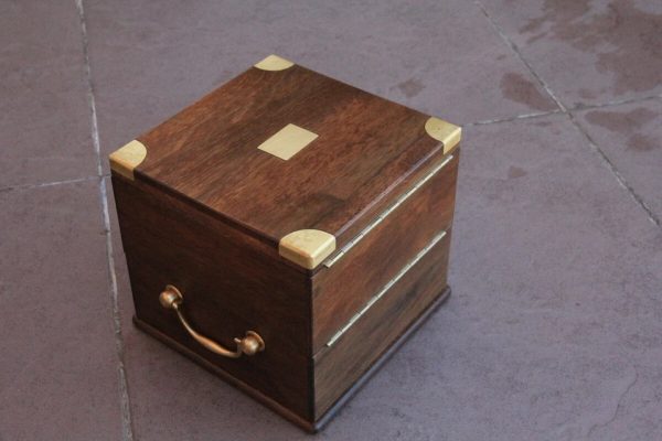s-l960 (7) Box for vintage 1850s Marine ship chronometer