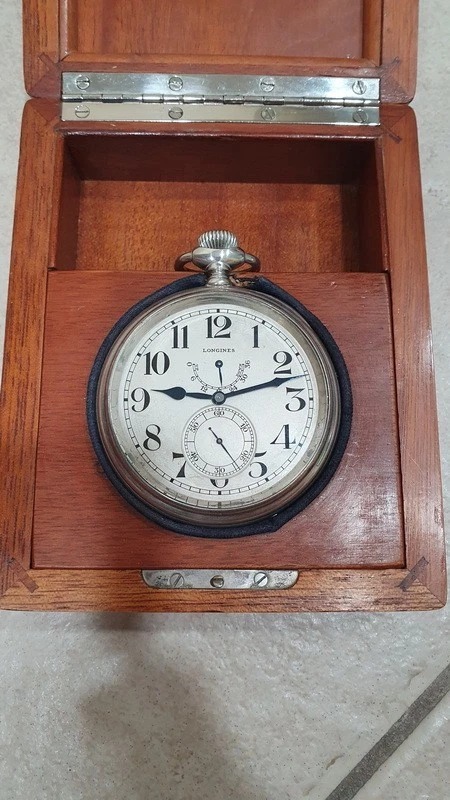 s-l960 (8) Longines navigation ship deck watch Cal 21.29 chronometer with box and Extract
